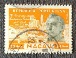 MAC5385U4 - IV. Centenary Of The Foundation Of The City Of S. Paulo - 39 Avos Used Stamp - Macau - 1954 - Usati