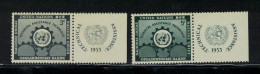 NATIONS UNIES - NEW YORK  _yvert N° 19/ 20 Assistance Aux Pays Sous Développés- BdF - Unused Stamps