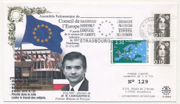 FRANCE - Env 2,50 Conseil Europe + 0,10 X2 OMEC Strasbourg Assemblée Parlementaire 25/6/1997 - M. W. Cimoszewicz - Covers & Documents