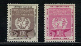 NATIONS UNIES - NEW YORK  _yvert N° 27 / 28 Organisation Du Travail - Unused Stamps