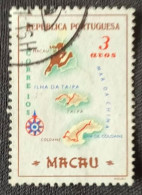 MAC5387U4 - Macau Geographic Map - 3 Avos Used Stamp - Macau - 1956 - Usados