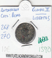 CRE1590 MONEDA ROMANA CLAUDIO II ANTONINIANO VER DESCRIPCION EN FOTO - Otros & Sin Clasificación