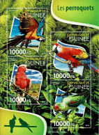 GUINEA 2015 Mi 11443-11446 PARROTS MINT MINIATURE SHEET ** #0520/1000 - Perroquets & Tropicaux