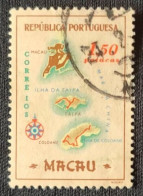 MAC5393U4 - Macau Geographic Map - 1.50 Patacas Used Stamp - Macau - 1956 - Gebruikt