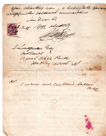 ROYAUME UNI  DOCUMENT AVEC FISCAL  EPOQUE REGNE VICTORIA  1887 - Revenue Stamps