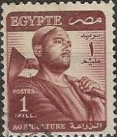EGYPT 1953 Agriculture - 1m. - Brown FU - Usados