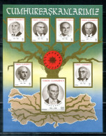 TÜRKEI - Block 25, Bl.25 Canc. - Präsidenten, Presidents, Présidents - TÜRKIYE / TURQUIE - Blokken & Velletjes