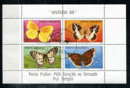 TÜRKEI - Block 26, Bl.26 Canc. - Schmetterlinge, Butterflies, Papillons - TÜRKIYE / TURQUIE - Blokken & Velletjes