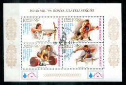 TÜRKEI - Block 31, Bl.31 Canc. - Bogenschießen, Ringen, Gewichthaben, Hürden, Archery, Wrestling - TÜRKIYE / TURQUIE - Blocks & Kleinbögen