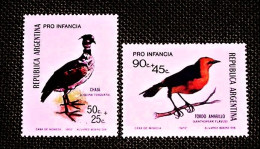 Argentina,1973,Birds , Southern Screamer Safron Cowled Black Bird, MNH .Michel:1142-1143 - Ungebraucht