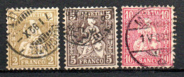 Col33 Suisse 1881 N° 49 à 51 Oblitéré Cote : 26,00€ - 1843-1852 Federal & Cantonal Stamps