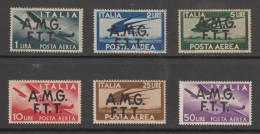 TRIESTE A:  1947  DEMOCRATICA  P.A. -  S. CPL. 6  VAL. N. -  (£. 10 LEGGERE  OSSIDAZIONI) - £. 50  BOLAFFI  -  SASS. 1/6 - Posta Aerea