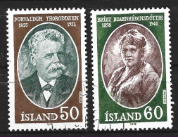 ISLANDE. N°481-2 Oblitérés De 1978. Personnalités. - Usati