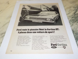 ANCIENNE PUBLICITE FORD CORTINA GT 1968 - Voitures