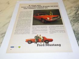 ANCIENNE PUBLICITE FORD MUSTANG 1968 - Voitures