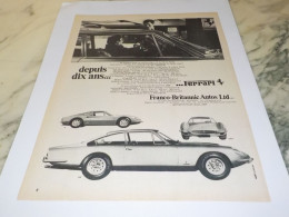 ANCIENNE PUBLICITE DEPUIS 10 ANS SA FERRARI   1968 - Voitures