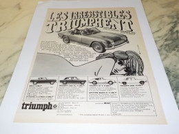 ANCIENNE PUBLICITE  LES IRRESISTIBLE  TRIUMPH 1968 - Voitures
