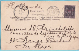 CP Bâteau  écrite à Bord Du KONING WILLEM I -19 Août 1902 PORT SAÏD Vers Sainctelette Conseiller Légation  Roi  LA HAYE - Lettres & Documents