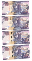 Kenya, 2019, Set Of 3 Pcs 50 + 4 Pcs 100 Shillings UNC - Kenya