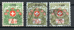 Col33 Suisse 1911 Franchise N° 4B 5B 7B Oblitéré Cote : 15,00€ - Franchise