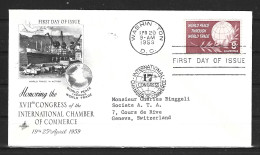 USA. N°668 De 1959 Sur Enveloppe 1er Jour. Paix. - 1951-1960