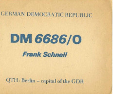 QSL ALLEMAGNE BERLIN GDR(German Democratic Republic) -  DM 6686/0 FRANK SCHNELL - RADIO AMATEUR  - 25.04.1976 - F2PC - Autres & Non Classés