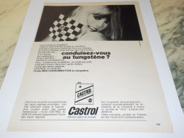 ANCIENNE PUBLICITE TUNGSTENE AVEC CASTROL 1968 - Autres & Non Classés