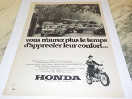 ANCIENNE PUBLICITE LE CONFORT HONDA 1968 - Motos