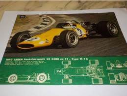 ANCIENNE PUBLICITE MAC LAREN FORD COSWORTH 1968 - Andere & Zonder Classificatie