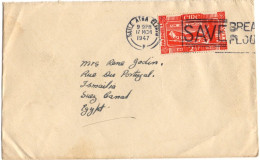 IIRLANDE YT N°104 OBLITERE BAILE ATHA CLIATH SEUL SUR LETTRE POUR L'EGYPTE - Storia Postale