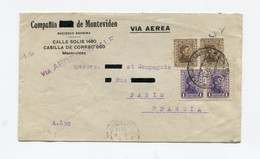 !!! URUGUAY, LETTRE PAR AVION DE MONTEVIDEO POUR PARIS DE 1932, VIA AEROPOSTALE - Uruguay