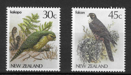 NEW ZEALAND 1986 MiNr. 962 - 963 Neuseeland BIRDS Kākāpō, New Zealand Falcon 2v  MLH * 1.70 € - Perroquets & Tropicaux