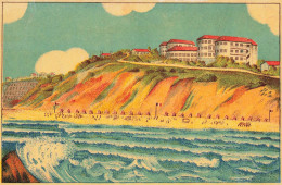 Biarritz * La Colonie De Vacances De La Dordogne , Vue D'ensemble Bâtiments , Plage Et 600 Enfants * CPA Illustrateur - Biarritz