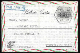 Aerogramme Macau China Chine - Macau Macao Franquia 40 Avos - Bilhete Carta Avião Aerograma - Postal Stationery