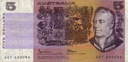 AUSTRALIA  5 Dollars 1985 P-44e.2 CIRC. - 1974-94 Australia Reserve Bank (Banknoten Aus Papier)