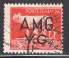 Italy 1945 Postage Stamp Overprinted "A.M.G.V.G." - Watermarked In Fine Used - Usados