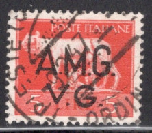 Italy 1945 Postage Stamp Overprinted "A.M.G.V.G." - Watermarked In Fine Used - Usados