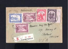 S898-BELGIAN CONGO-REGISTERED COVER ELISABETHVILLE To OREGON (usa)1933.WWII.ENVELOPPE RECOMMANDE.Congo Belge. - Brieven En Documenten