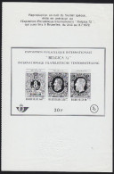 BELGIUM(1970) Early Stamps Of Belgium. Ministerial Proof With Embossed Seal. Scott No B863, Yvert No BF48. Belgica 72  - Ministerial Proofs [MV/FM]