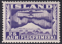 Iceland 1934 Sc C17a  Air Post MLH* Perf 12.5x14 - Poste Aérienne