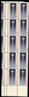 U.S.A.(1962) Monorail. Space Needle. Seattle World's Fair. Misperforation And Miscut In Block Of 10. Scott No 1196. - Errors, Freaks & Oddities (EFOs)