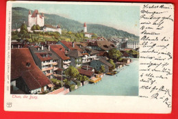 ZVE-33  Thun Die Burg.  Pionier. Gelaufen Mit Stempel Huttwil Und Roggwyl 1901 - Huttwil