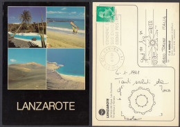SPAGNA - LANZAROTE - 1991 - Cartolina Riproducente Vedute Dell'Isola, Affrancata Con Yvert 2420. - Lanzarote