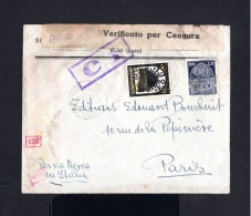 S1820-RODI-MILITARY NAZI CENSOR COVER RODES To PARIS (france) 1941.WWII.Italian ColonieS.Busta Aerea ITALIA. - Egée (Rodi)