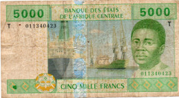 CENTRAL AFRICAN STATES 5000 FRANCS 2002 P-109Ta -   T For CONGO , CIRC. - Estados Centroafricanos