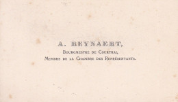 COUTRAI Burgemeester REYNAERT Député Carte De Visite Vers 1893 - Cartes De Visite