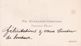 RENAIX RONSE Imprimeur-libraire Ph. Everaert-GHEYSEN Carte De Visite Vers 1893 - Cartes De Visite