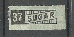 USA  WW II War Ration Stamp Sugar (*) - Unclassified