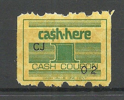 USA Cash Coupon Stamp MNH - Non Classés