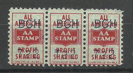 USA All American Profit Sharing Stamp As 3-stripe MNH - Ohne Zuordnung